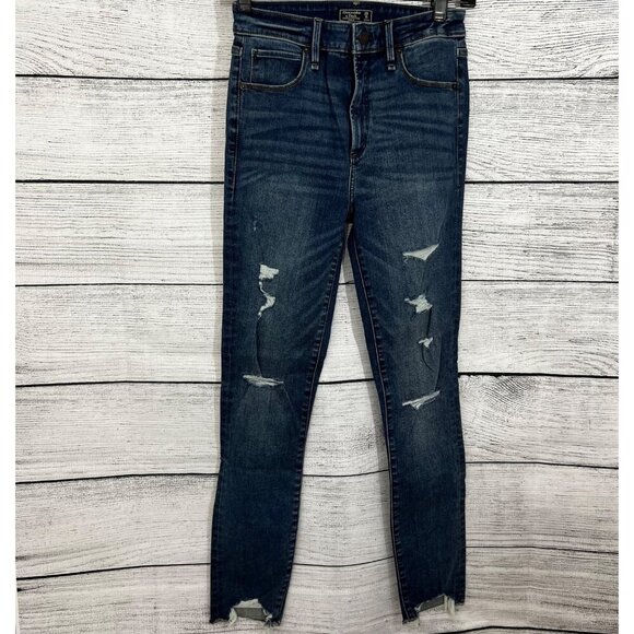 Abercrombie & Fitch Distressed Skinny Jeans, Size 25 - Picture 1 of 7